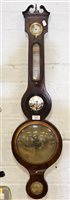 Lot 544 - Victorian mahogany banjo shape barometer, swan-...