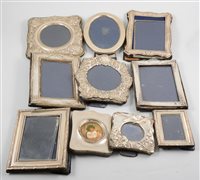 Lot 482 - Ten hallmarked silver photograph frames,...