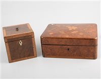 Lot 417 - Georgian mahogany tea caddy, 12cm, and a...