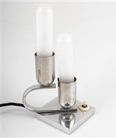 Lot 418 - A Modernist style twin-light table light,...