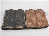 Lot 372 - Two Paisley design textile print blocks, (2).