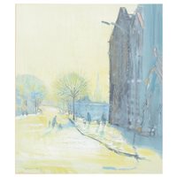 Lot 213 - Robert King, Street scene with a Church,...