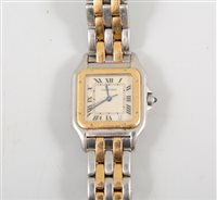 Lot 462 - A Cartier Santos wrist watch, square dial with...