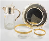 Lot 413 - A silver coloured cigarette/jewel box, mirror...