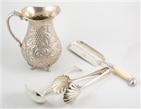 Lot 421 - Two boxes of silver-plated wares and cutlery,...