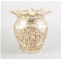 Lot 530 - A white metal eastern vase, highly decorated...