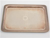 Lot 492 - A silver dressing table tray, engine turned...