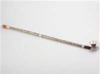 Lot 497 - An Eastern opium pipe, the wooden pipe...