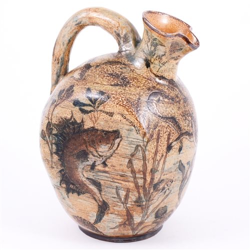 Lot 12 - Martin Brothers, a large stoneware flask, 1887,...