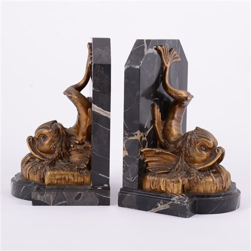 Lot 69 - F. Barbadienne, a pair of gilt bronze bookends,...