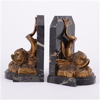 Lot 69 - F. Barbadienne, a pair of gilt bronze bookends,...