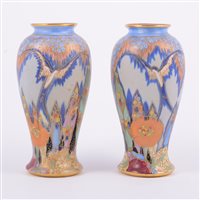 Lot 95 - Pair of Carlton Ware 'Fantasia' vases,...