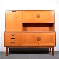 Lot 173 - G-Plan, a teak sideboard unit, upper section...