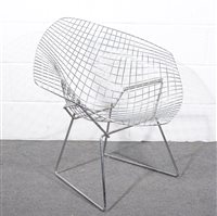 Lot 177 - Harry Bertoia, a 'Diamond' chair, originally...
