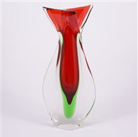 Lot 180 - Murano, a Sommerso glass vase in the manner of...