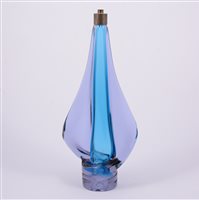 Lot 182 - Murano, a Sommerso glass lamp base, flattened...