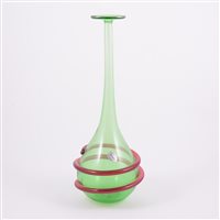 Lot 184 - Murano, an art glass vase, green body with...