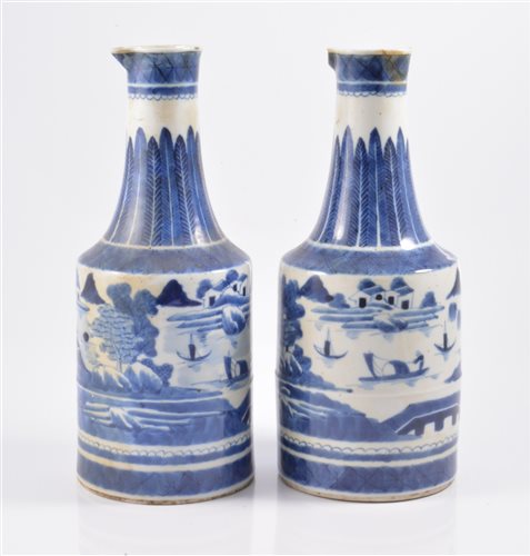 Lot 77 - Pair of Chinese blue and white porcelain...