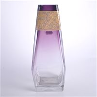 Lot 104 - A Moser Karlsbad amethyst glass vase, tapered...