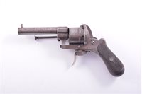 Lot 247 - Lefaucheux revolver, 6-shot, pinfire, folding...