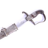 Lot 254 - Cavalry sabre, 81cm curved blade, stirrup hilt,...