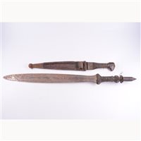 Lot 257 - Short sword, probably African, 46cm...