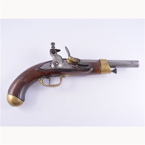 Lot 261 - French flintlock holster pistol, Manufres de...