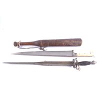 Lot 280 - Khyber knife, 43cm blade, two-part bone handle;...