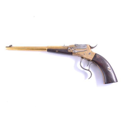 Lot 294 - A 19th Century 7mm rimfire pistol, gunmetal