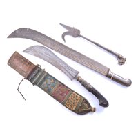 Lot 295 - Large machette, 60cm curved blade, two-part...