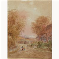 Lot 393 - E. Nevil, Near Tring, watercolour, signed,...