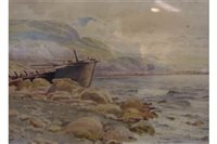 Lot 395 - G. Barker, 'The Wreck', watercolour, signed,...