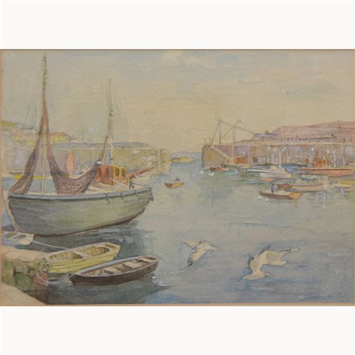 Lot 384 - After Vernon Ward ''Mousehole'', a watercolour,...