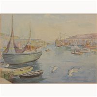 Lot 384 - After Vernon Ward ''Mousehole'', a watercolour,...