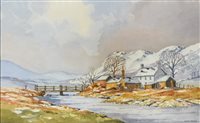 Lot 402 - Jack Green, four watercolour landscapes,...