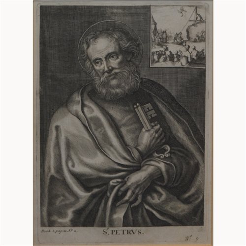 Lot 406 - St Mathew, St Petrus, two engravings