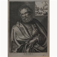 Lot 406 - St Mathew, St Petrus, two engravings together...