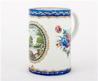 Lot 157 - First Period Worcester polychrome mug, Lord...