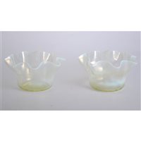 Lot 102 - Pair of Edwardian vaseline glass bowls, each...