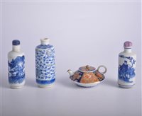 Lot 46 - Imari pattern miniature teapot, decorated in a...