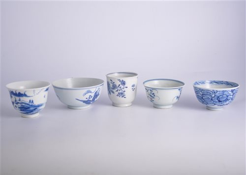 Lot 53 - Chinese blue and white porcelain beaker,...