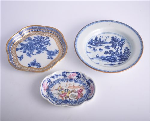 Lot 61 - Chinese export porcelain spoon tray, lobed...