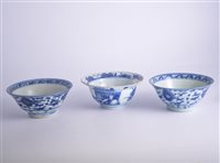 Lot 63 - Chinese blue and white bowl with a flared rim,...