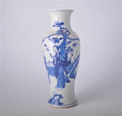 Lot 7 - Chinese blue and white baluster shape vase,...