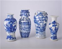 Lot 13 - Chinese blue and white baluster shape vases,...