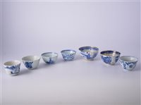 Lot 16 - Collection of Chinese blue and white tea bowls...