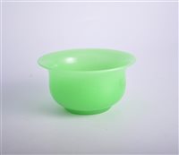 Lot 26 - Peking type Jade green glass bowl, slighly...