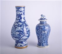 Lot 27 - Chinese blue and white covered vase, bearing...