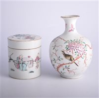 Lot 32 - Chinese famille rose bottle vase, decorated...