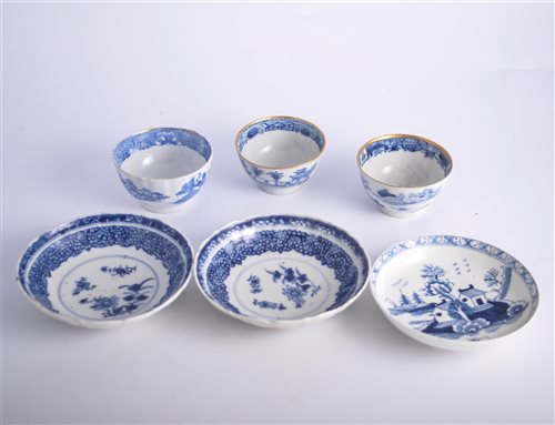 Lot 37 - Collection of Chinese blue and white tea bowls...